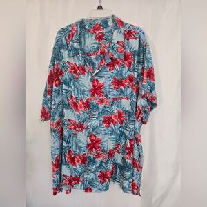 KS Island Hawaiian Tropical  Print Weekend Shirt. Large Size 5XL